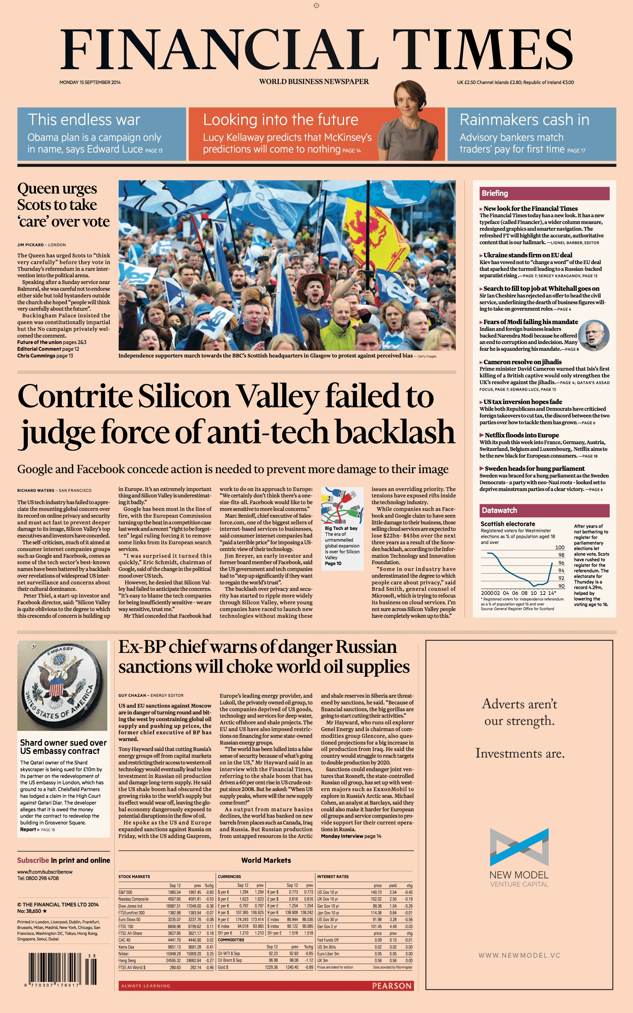 Financial Times Front Page